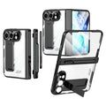 iPhone Duo Magnetic Hinge Electroplated PC Phone Cover with Tempered Glass