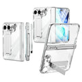 iPhone Duo Magnetic Hinge Electroplated PC Phone Cover with Tempered Glass