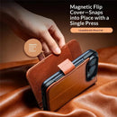 iPhone Duo Oil Waxed Leather Flip Wallet Case
