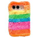 iPhone Duo Rainbow Stripe Plush Case