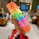 iPhone Duo Rainbow Stripe Plush Case