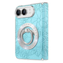iPhone Duo Rhinestone Floral Leather Kickstand Case