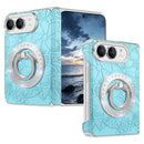 iPhone Duo Rhinestone Floral Leather Kickstand Case