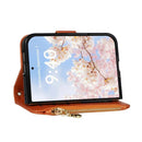 iPhone Duo Rhombic Leather Zipper Pocket Case