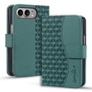 iPhone Duo Rhombus Pattern Leather Wallet Case