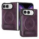 iPhone Duo Silicone Leather Magnetic Kickstand Case