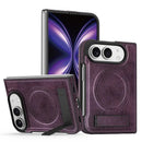 iPhone Duo Silicone Leather Magnetic Kickstand Case