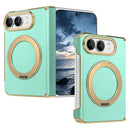 iPhone Duo Velvet Texture Leather Dual-Axis Case