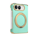 iPhone Duo Velvet Texture Leather Dual-Axis Case