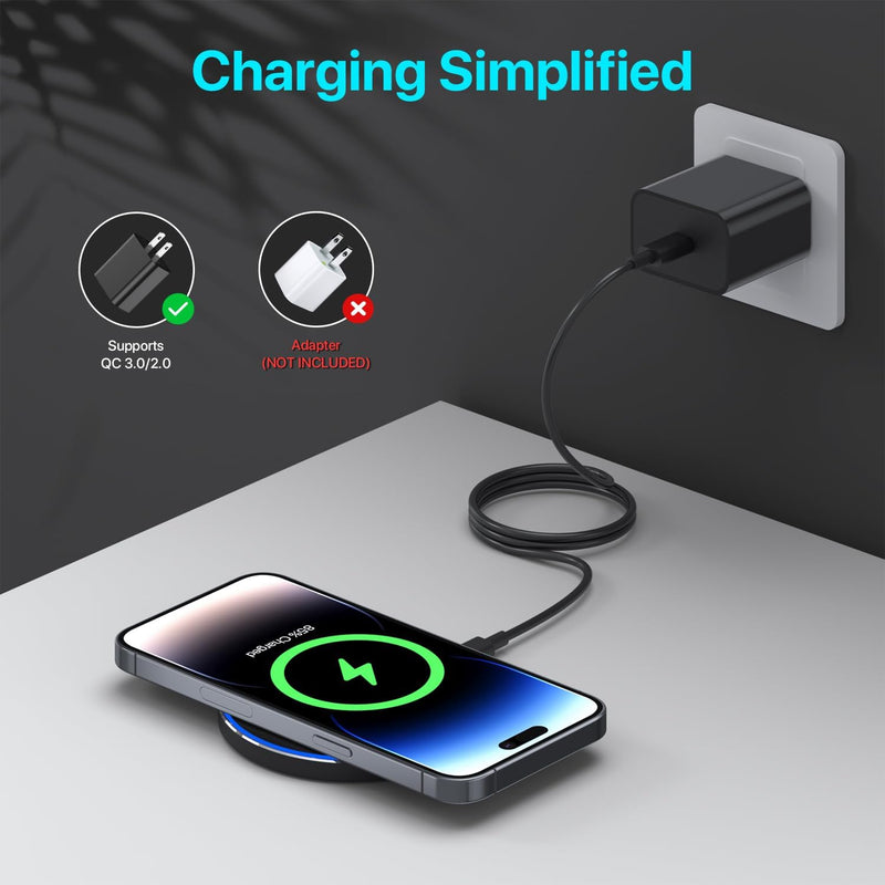 iPhone Fast Wireless Charger Compatible Samsung Galaxy S24 S23 S22 S21 S20 FE Wireless Charger - Gorilla Cases