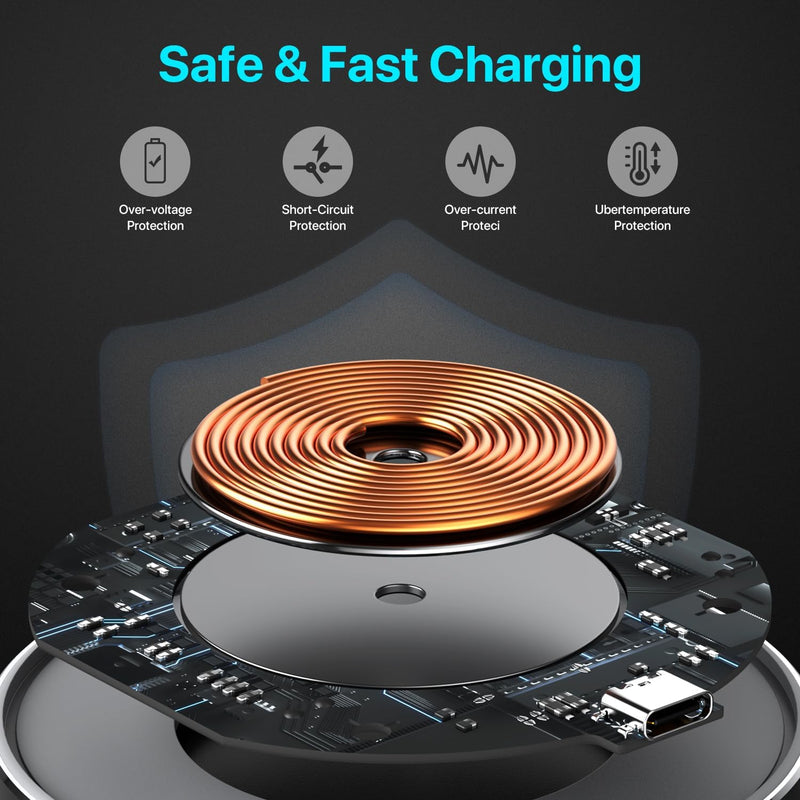 iPhone Fast Wireless Charger Compatible Samsung Galaxy S24 S23 S22 S21 S20 FE Wireless Charger - Gorilla Cases