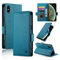 iPhone XS Max 7/8 Plus Side Buckle Magnetic Frosted Leather Phone Case