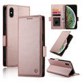 iPhone XS Max 7/8 Plus Side Buckle Magnetic Frosted Leather Phone Case