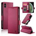 iPhone XS Max 7/8 Plus Side Buckle Magnetic Frosted Leather Phone Case