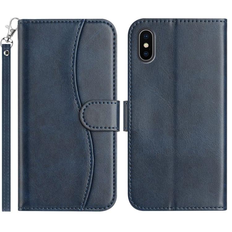 iPhone X/XR/XS/11/12 Series Dual - Folded S - shape Leather Phone Case