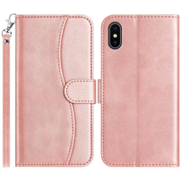 iPhone X/XR/XS/11/12 Series Dual - Folded S - shape Leather Phone Case