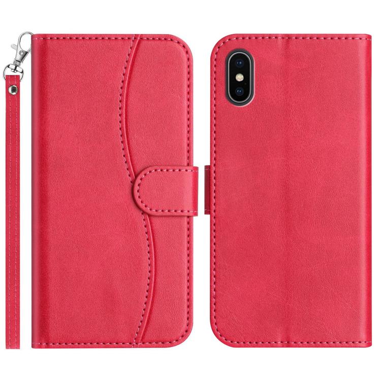 iPhone X/XR/XS/11/12 Series Dual - Folded S - shape Leather Phone Case