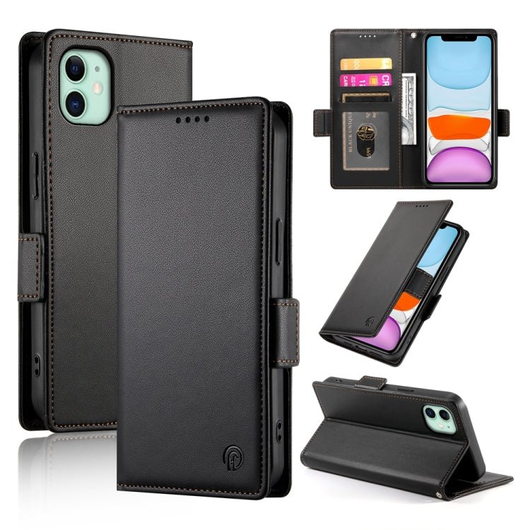 iPhone X/XS/XR/12 mini or iPhone 11 Side Buckle Magnetic Frosted Leather Phone Case