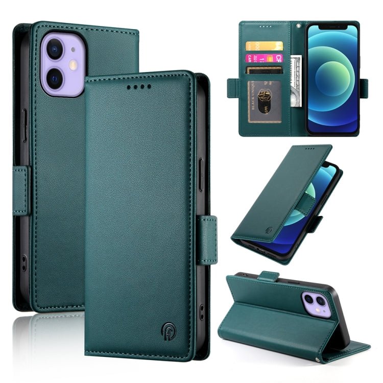 iPhone X/XS/XR/12 mini or iPhone 11 Side Buckle Magnetic Frosted Leather Phone Case