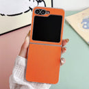 Leather Case Compatible with Samsung Galaxy Z Flip 7, PU Hard PC Thin Slim