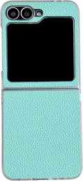 Leather Case Compatible with Samsung Galaxy Z Flip 7, PU Hard PC Thin Slim