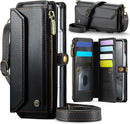 Leather Wallet Case for Galaxy Z Fold 8 Ultra with Card Slots & Wrist Strap – Black