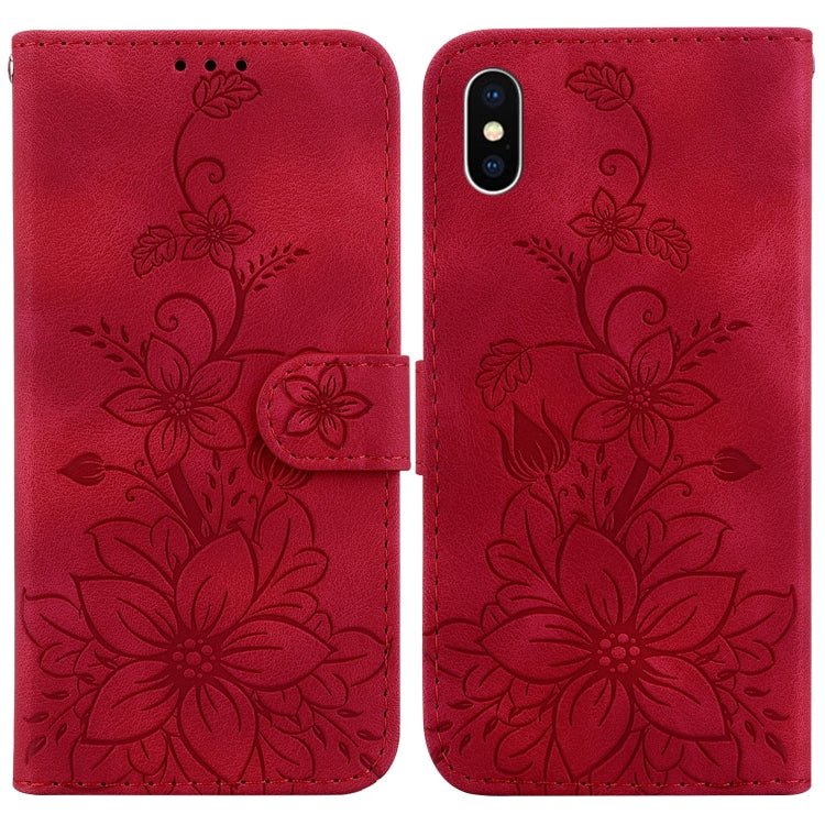 Lily Embossed Leather Phone Case, For iPhone 12 mini, For iPhone 11 Pro Max