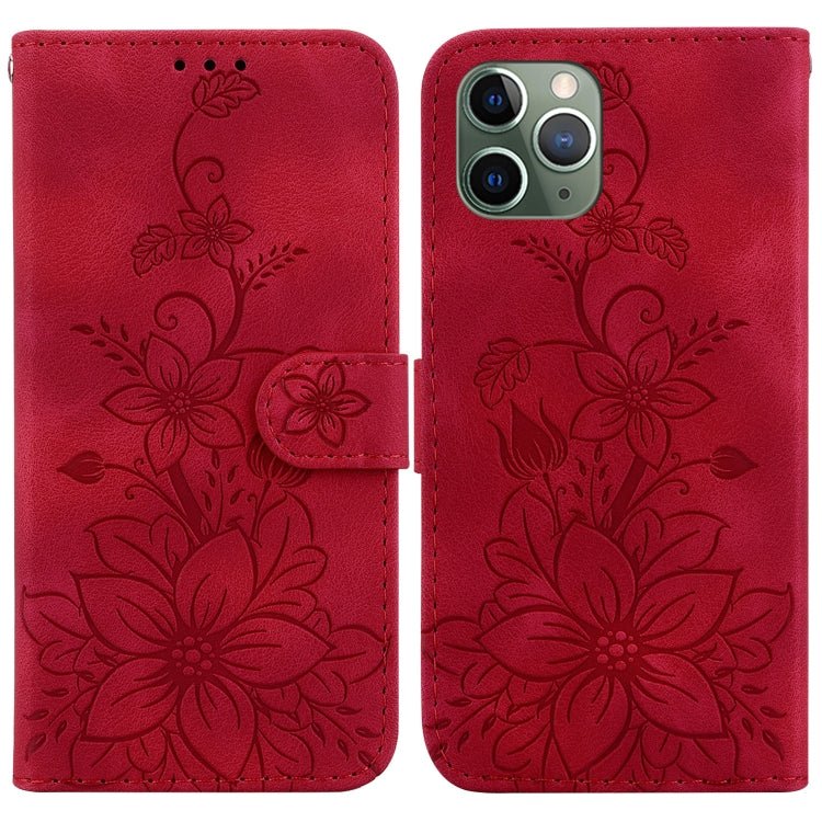 Lily Embossed Leather Phone Case, For iPhone 12 mini, For iPhone 11 Pro Max