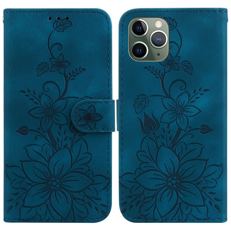 Lily Embossed Leather Phone Case, For iPhone 12 mini, For iPhone 11 Pro Max