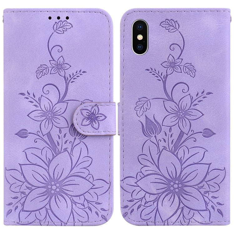 Lily Embossed Leather Phone Case, For iPhone 12 mini, For iPhone 11 Pro Max