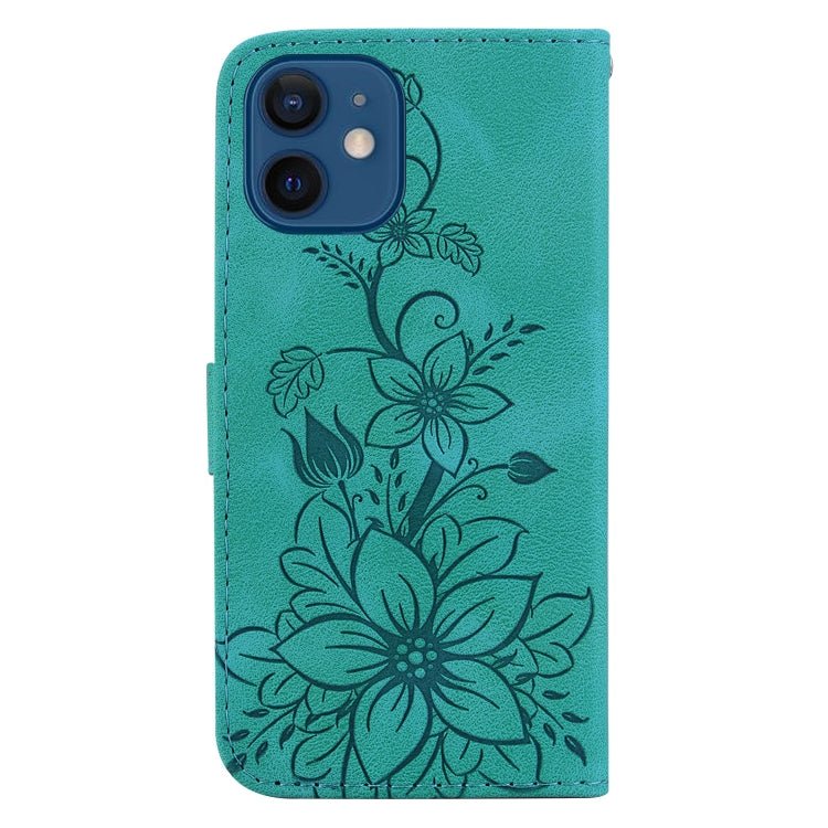 Lily Embossed Leather Phone Case, For iPhone 12 mini, For iPhone 11 Pro Max