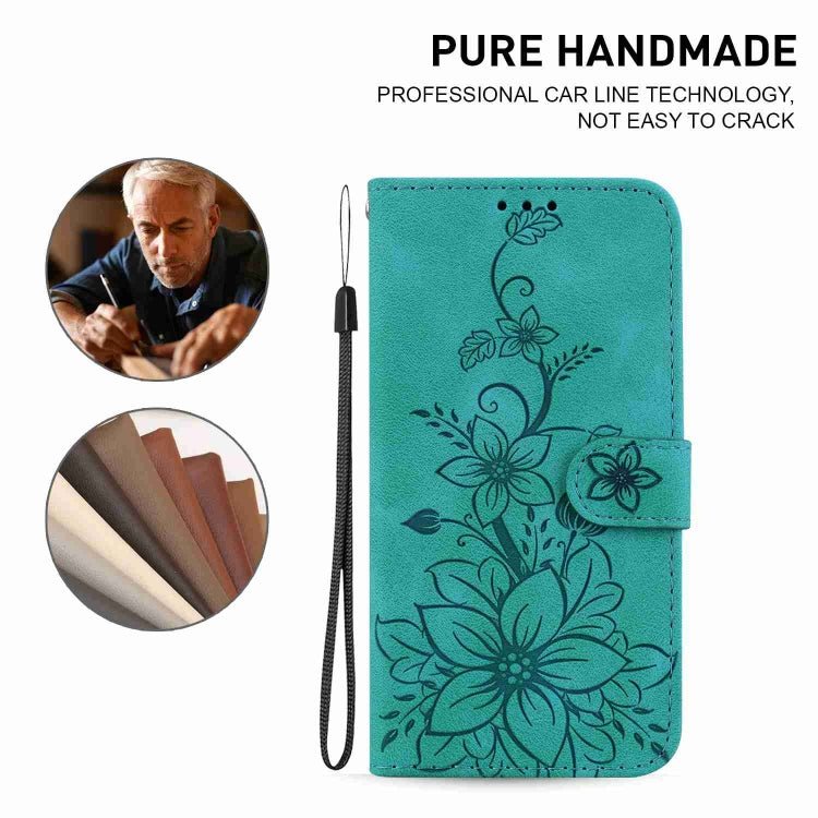 Lily Embossed Leather Phone Case, For iPhone 12 mini, For iPhone 11 Pro Max