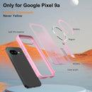 Magnetic for Google Pixel 9A Case with Stand (Compatible with Magsafe)(Military Grade Drop Protection) Slim Translucent Matte Shockproof with Invisible Kickstand Phone Case, Pink