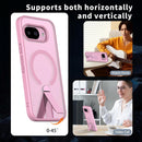Magnetic for Google Pixel 9A Case with Stand (Compatible with Magsafe)(Military Grade Drop Protection) Slim Translucent Matte Shockproof with Invisible Kickstand Phone Case, Pink