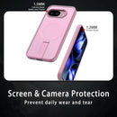Magnetic for Google Pixel 9A Case with Stand (Compatible with Magsafe)(Military Grade Drop Protection) Slim Translucent Matte Shockproof with Invisible Kickstand Phone Case, Pink