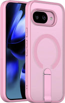 Magnetic for Google Pixel 9A Case with Stand (Compatible with Magsafe)(Military Grade Drop Protection) Slim Translucent Matte Shockproof with Invisible Kickstand Phone Case, Pink