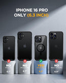 Magnetic for Iphone 16 Pro Case Full - Body Phone with Built - In Glass Screen Protector