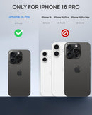 Full body IP68 waterproof case for iPhone 16 Pro with Magsafe and a built in screen protector in black and clear