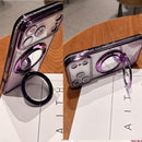 Magnetic Kickstand Glitter Case for Iphone 17 Pro Max,[Compatible with Magsafe] Cute Bling Sparkly Rhinestone with Camera Protector Makeup Mirror Women Girls Case for Iphone 17 Pro Max,Silver