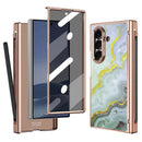 Marble Pattern Slim Protective Case for Galaxy Z Fold 8 Ultra – White