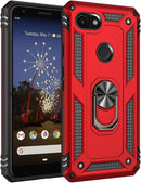 Military Grade Drop Impact for Google Pixel 3A XL Case 360 Metal Rotating Ring Kickstand Holder Magnetic Car Mount