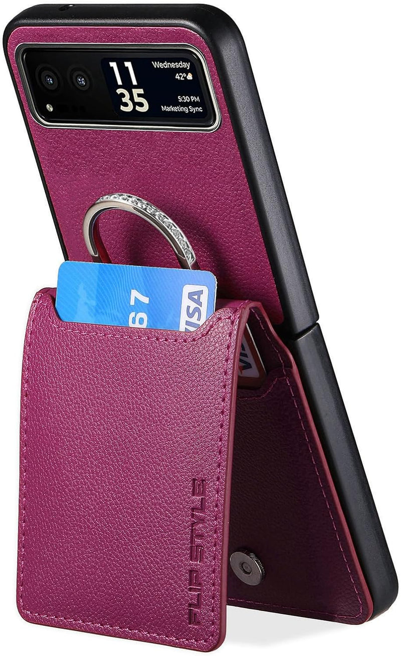 Motorola Razr+ 2023 Case Wallet with Card Holder Luxury PU Leather Protective Phone Case - Gorilla Cases