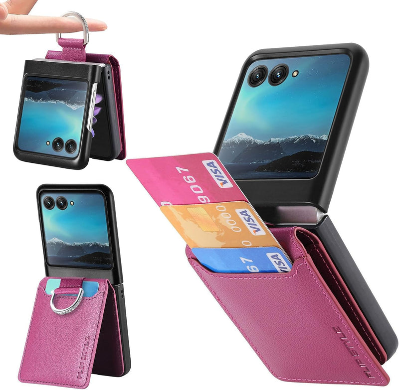 Motorola Razr+ 2023 Case Wallet with Card Holder Luxury PU Leather Protective Phone Case - Gorilla Cases