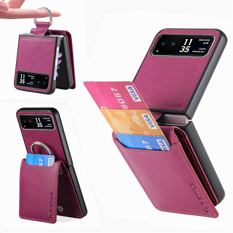 Motorola Razr+ 2023 Case Wallet with Card Holder Luxury PU Leather Protective Phone Case - Gorilla Cases