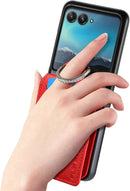 Motorola Razr+ 2023 Case Wallet with Card Holder Luxury PU Leather Protective Phone Case