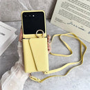 Motorola Razr Ultra 2025/2026 Card Holder Leather Case with Shoulder Strap