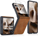 Motorola Razr Ultra Screen Protector PU Leather Matte PC Shockproof Phone Cover