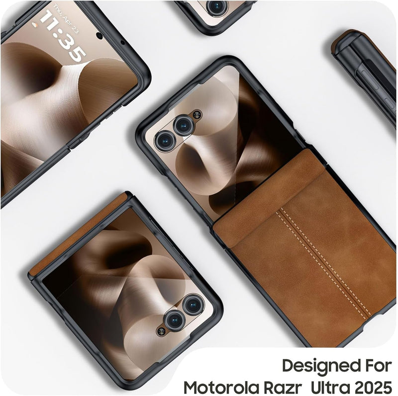 Motorola Razr Ultra Screen Protector PU Leather Matte PC Shockproof Phone Cover