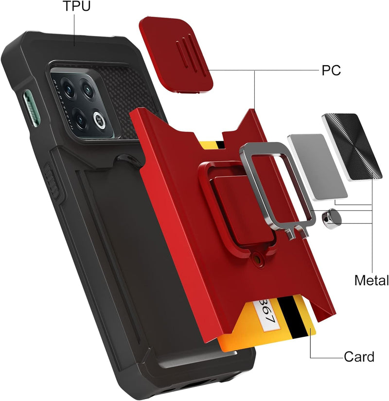 OnePlus 10 Pro Case with Camera Cover & Kickstand, Slide Lens Cover Full Protect - Gorilla Cases