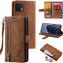 OnePlus 10 Pro One Plus 10Pro 5G Wallet Case Wrist Strap Zipper Purse Phone Cover